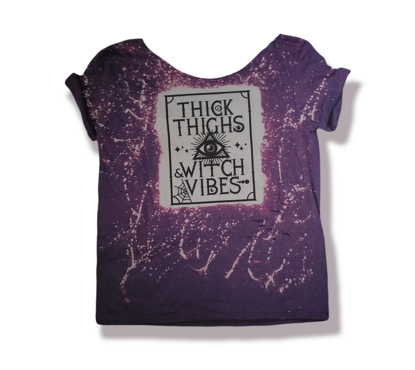 Thick Thighs Witch Vibes Ladies Shirt Girls Shirt Halloween