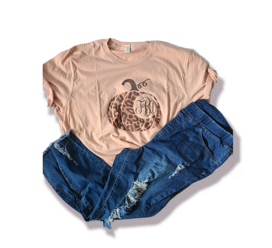 Leopard Pumpkin Fall Ladies Shirt Girls Shirt