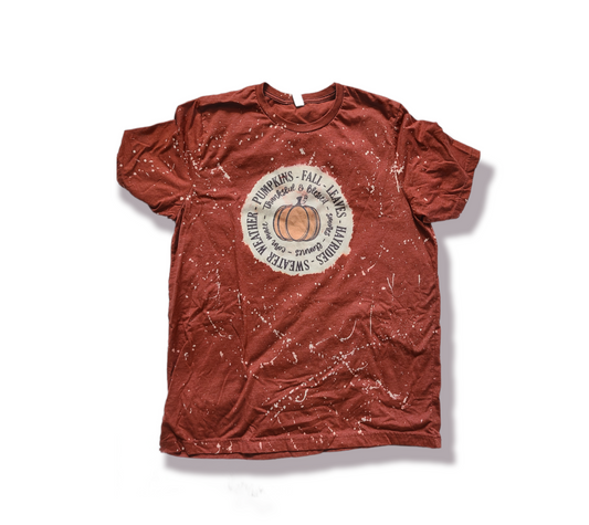 Pumpkin Fall Leaves Ladies Shirt Girls Shirt