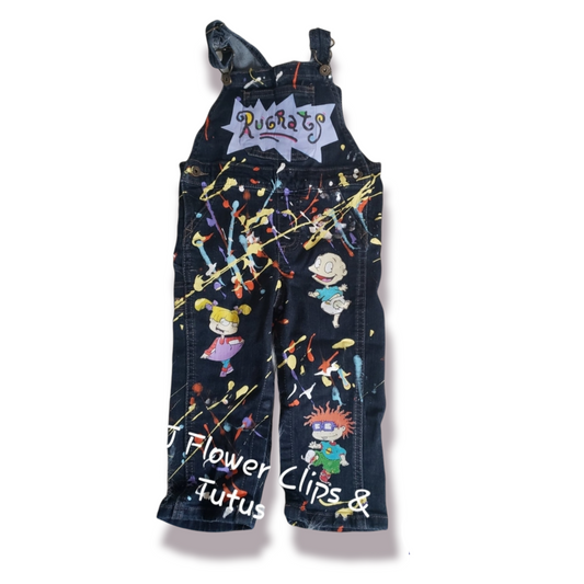 Rugrats Paint Splatter Overalls Jumper Girls Boys