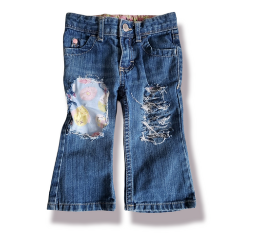 Easter Spring Girls Distressed Jeans