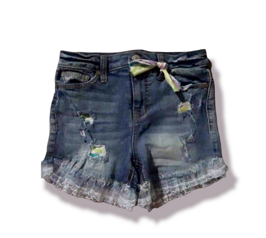 Girls Distressed Shorts Easter Spring Chevron