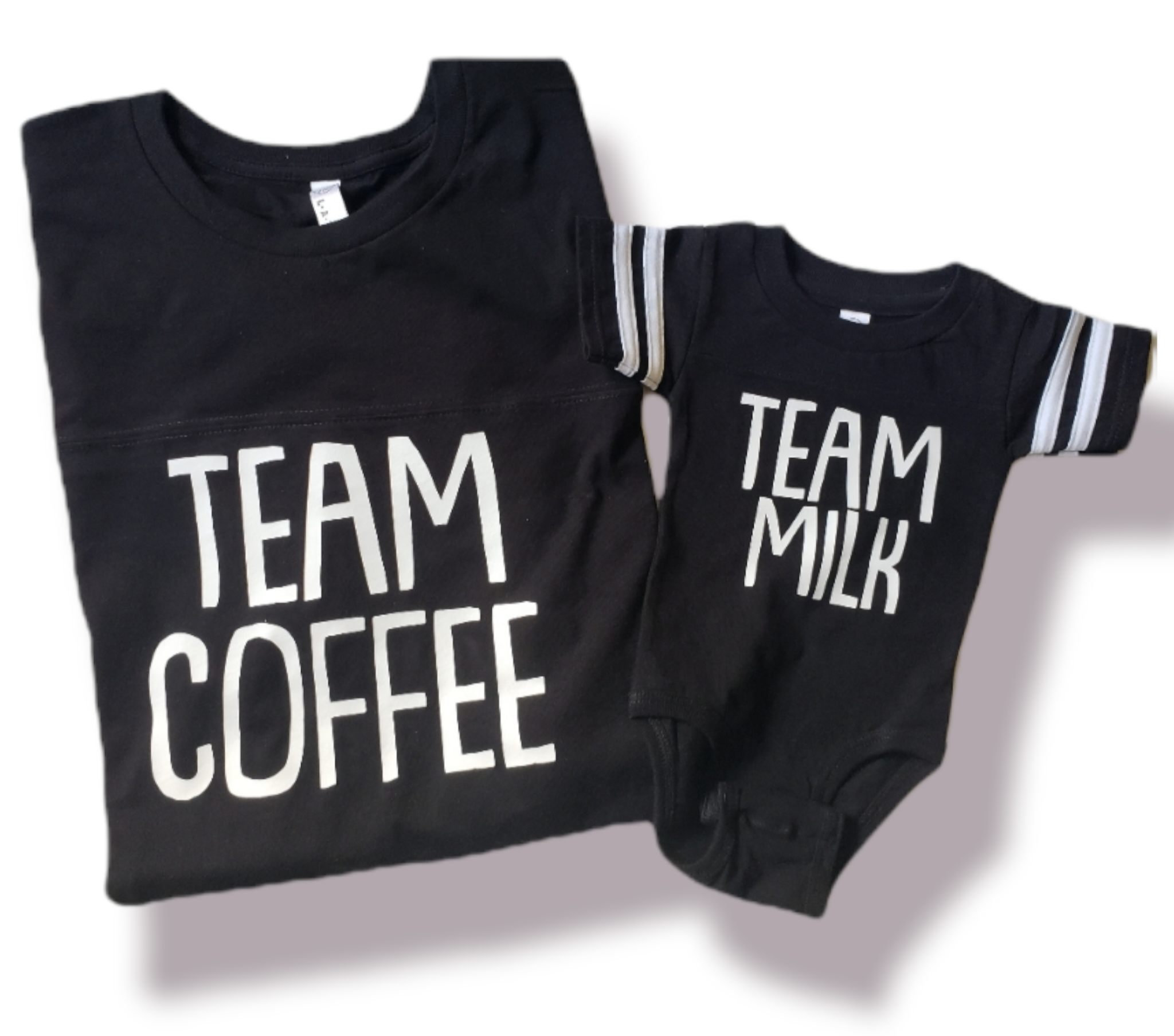 Team Coffee Team Milk Mommy and Me Ladies Shirt Girls Shirt