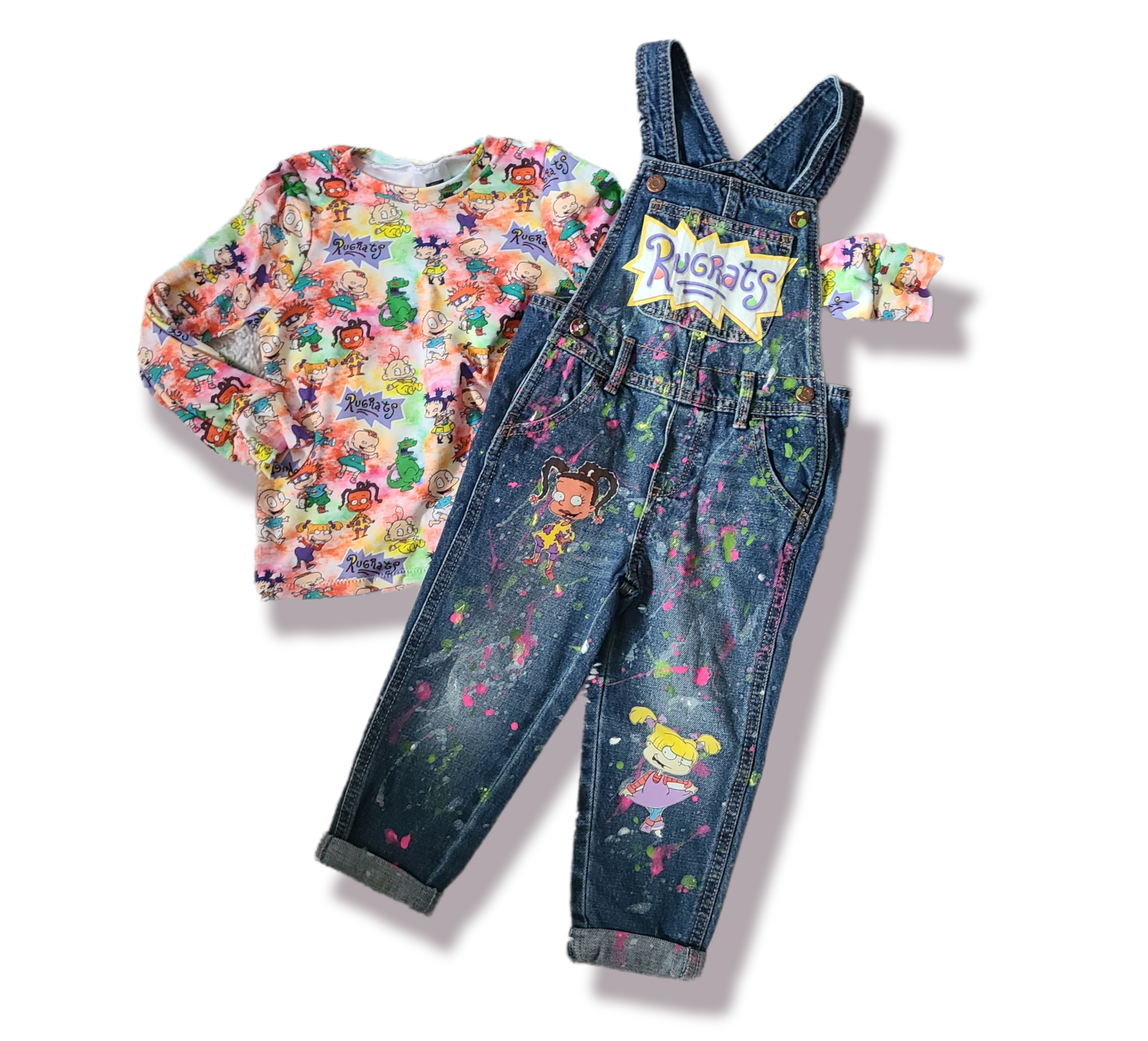 Rugrats Paint Splatter Overalls Jumper Girls Boys