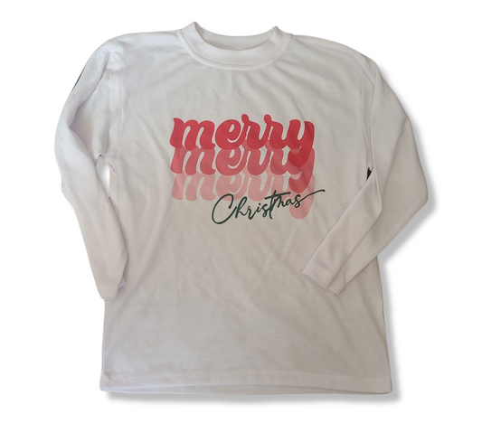 Merry Christmas Girls Shirt Ladies Shirt
