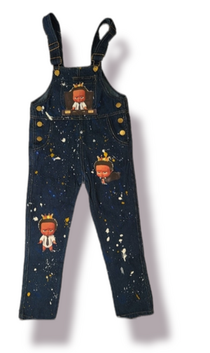 Boss Baby Boy Paint Splatter Overalls Jumper Girls Boys