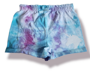 Unicorn Tie Dye Girls Biker Shorts