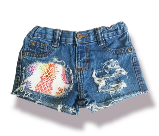 Pineapple Girls Distressed Jeans Shorts