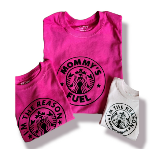 Starbucks Mommy's Fuel Mommy & Me Ladies Shirt Girls Shirt