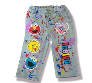 Sesame Street Girls Distressed Jeans Shorts