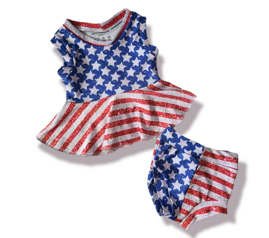 4th of July RTS Outfit Bummies 9/12m