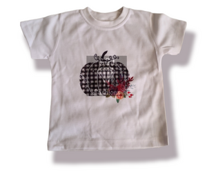 Plaid Pumpkin Fall Girls Shirt