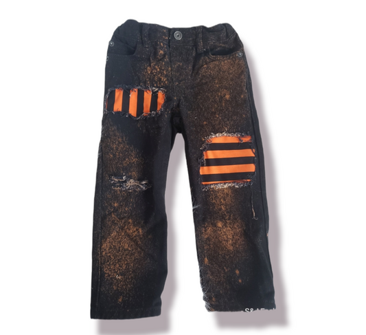 Halloween Stripes Boys Distressed Jeans