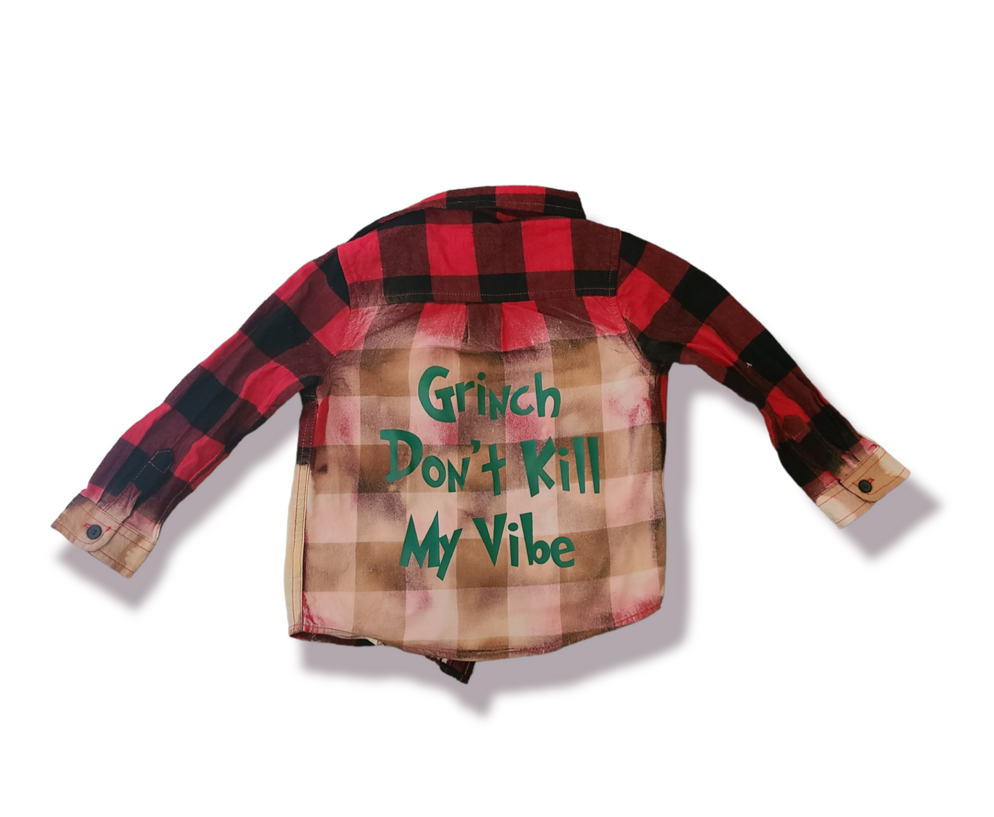 Grinch Don't Kill My Vibe Flannel Christmas