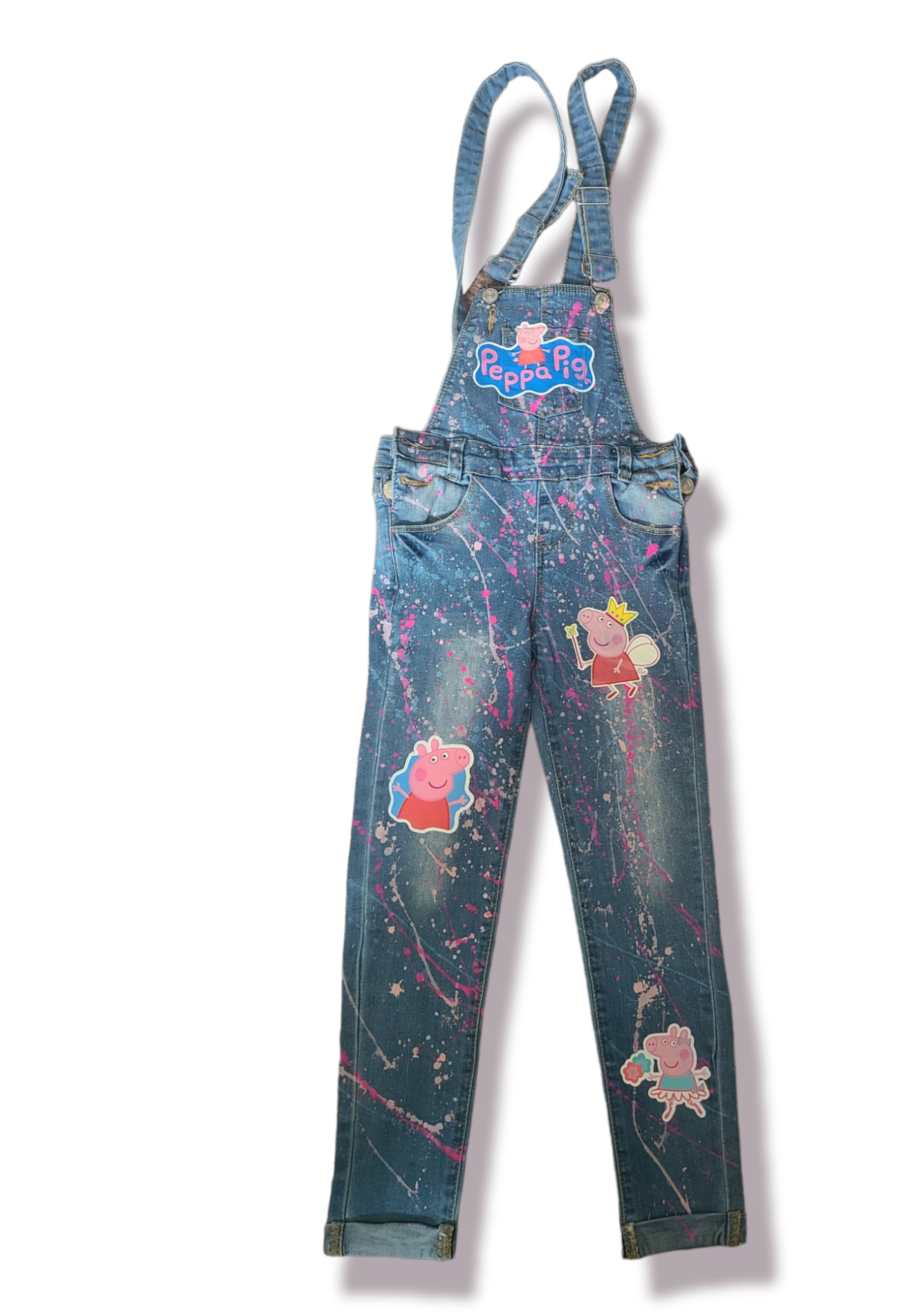 Peppa Pig Paint Splatter Overalls Jumper Girls Boys