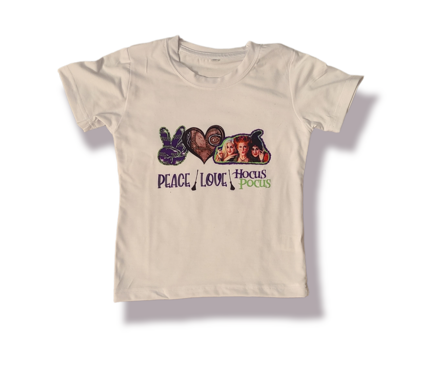 Peace Love Hocus Pocus Girls Shirt Halloween