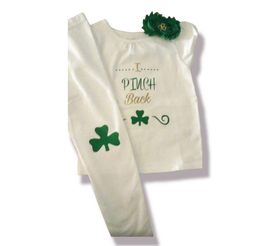 I Pinch Back Girls Outfit St. Patrick's