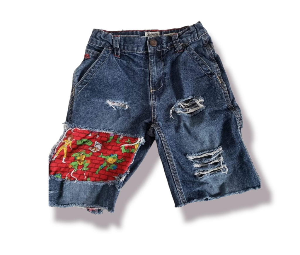 Ninja Turtles Boys Distressed Jeans Shorts