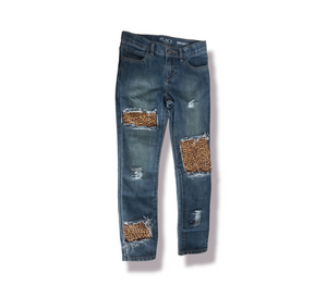 Leopard Print Boys Distressed Jeans