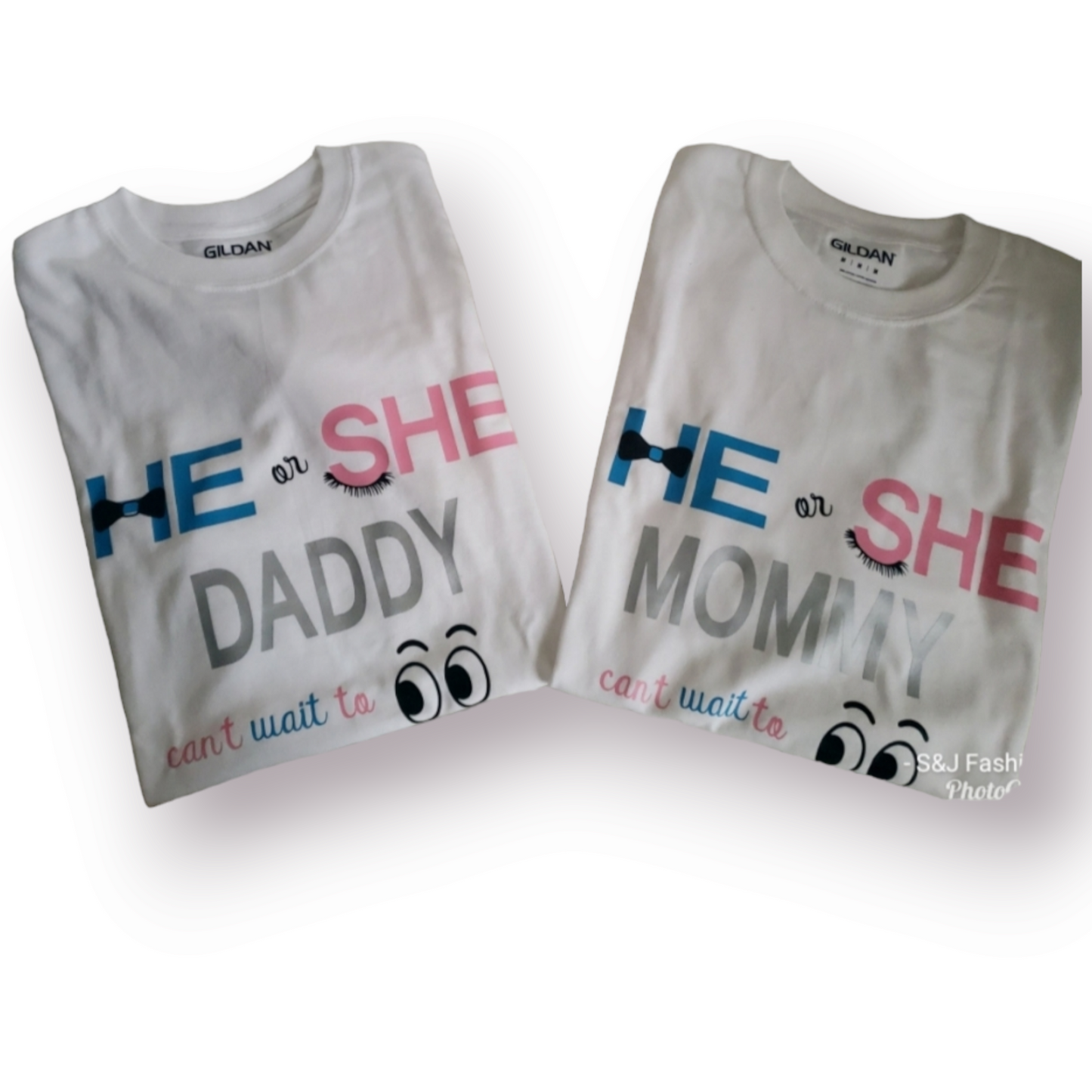 Gender Reveal He or She Can't wait to see Mens Shirt Ladies Shirt