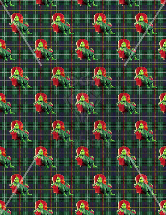 Grinch Plaid Christmas Handmade