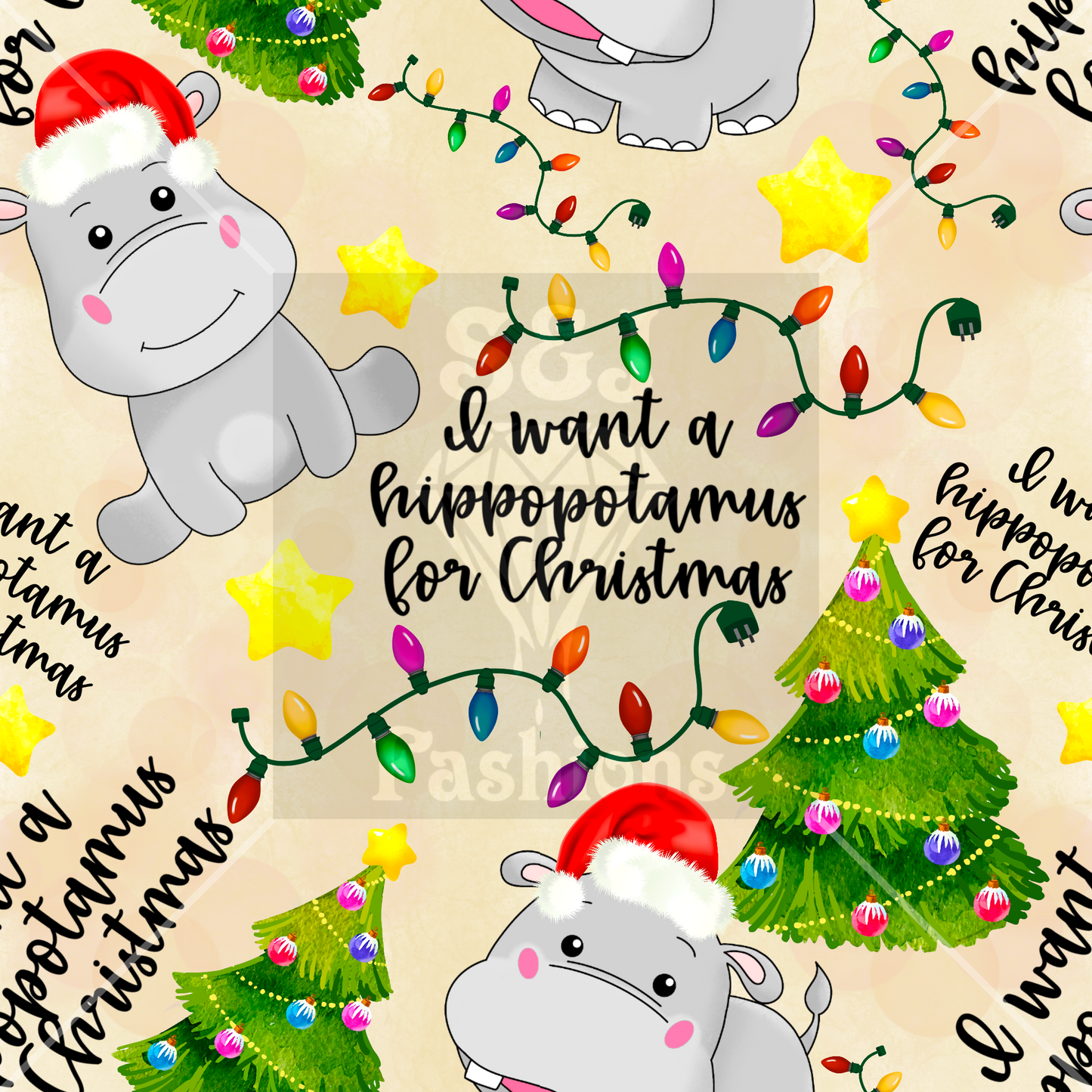 Hippopotamus Christmas Handmade