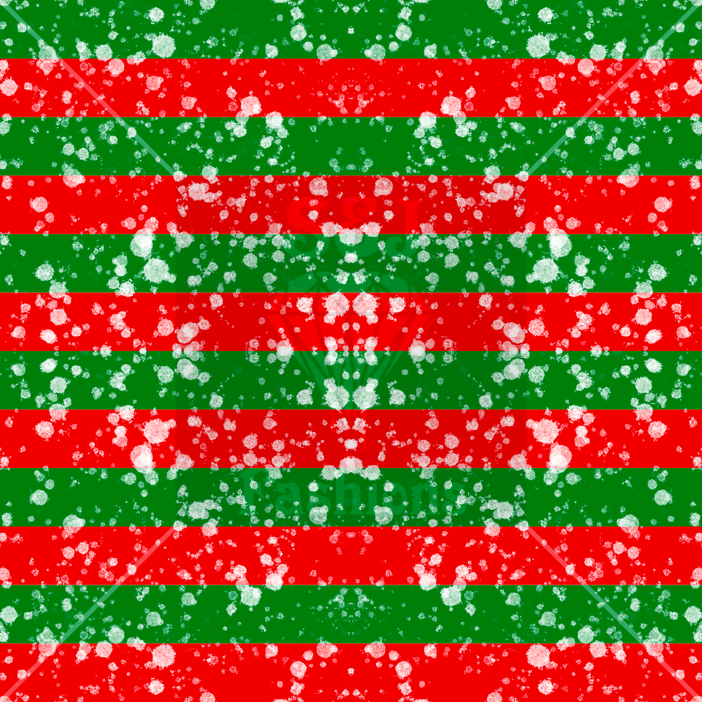 Red and Green Christmas Stripes Handmade