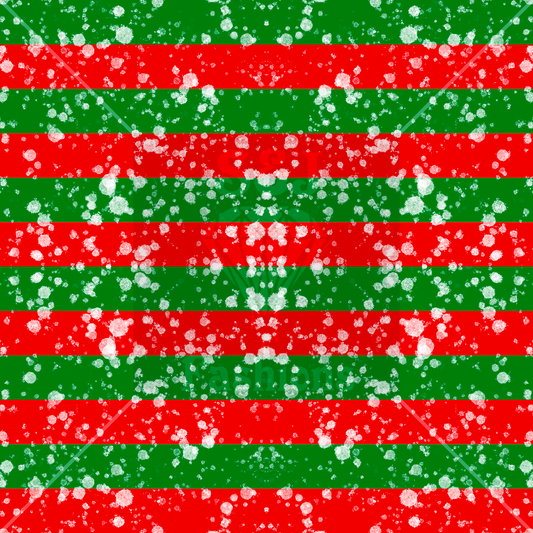 Red and Green Christmas Stripes Handmade