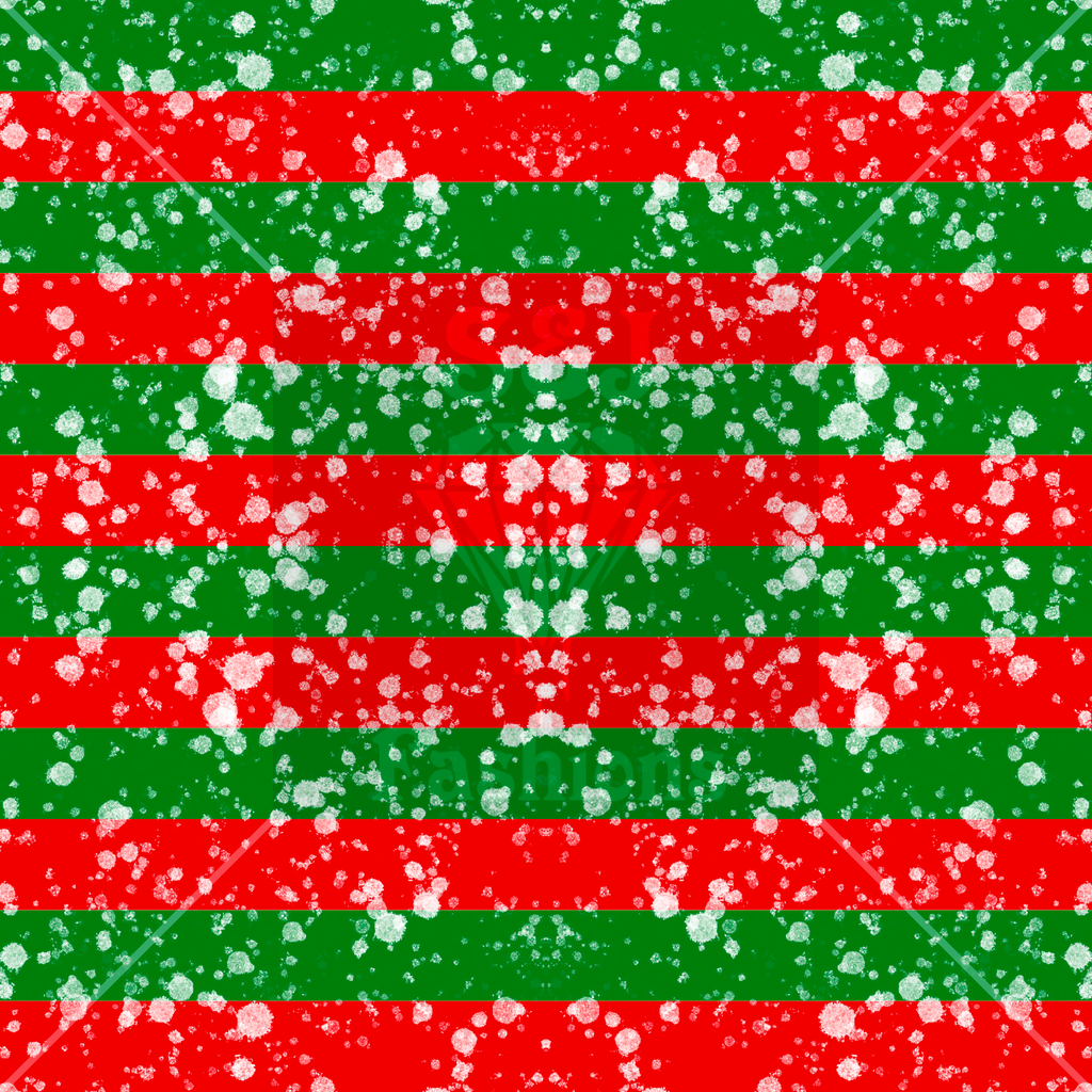 Red and Green Christmas Stripes Handmade