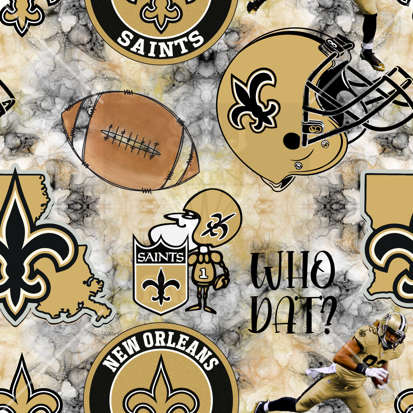 Saints NFL Handmade Football