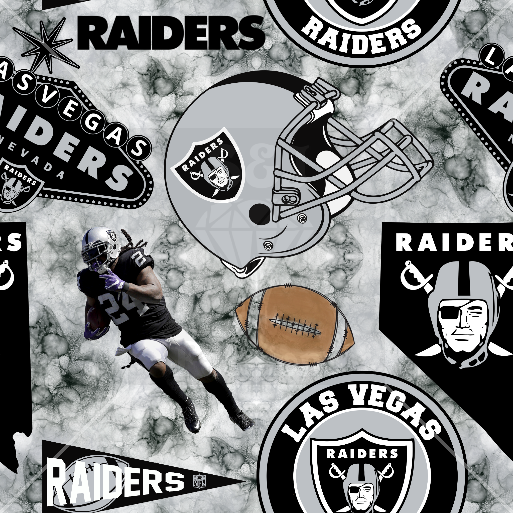 Raiders NFL Handmade Football