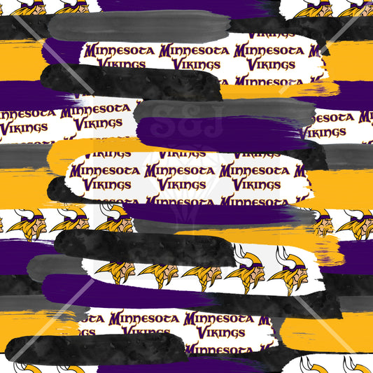 Vikings NFL Football Brushstoke Handmade