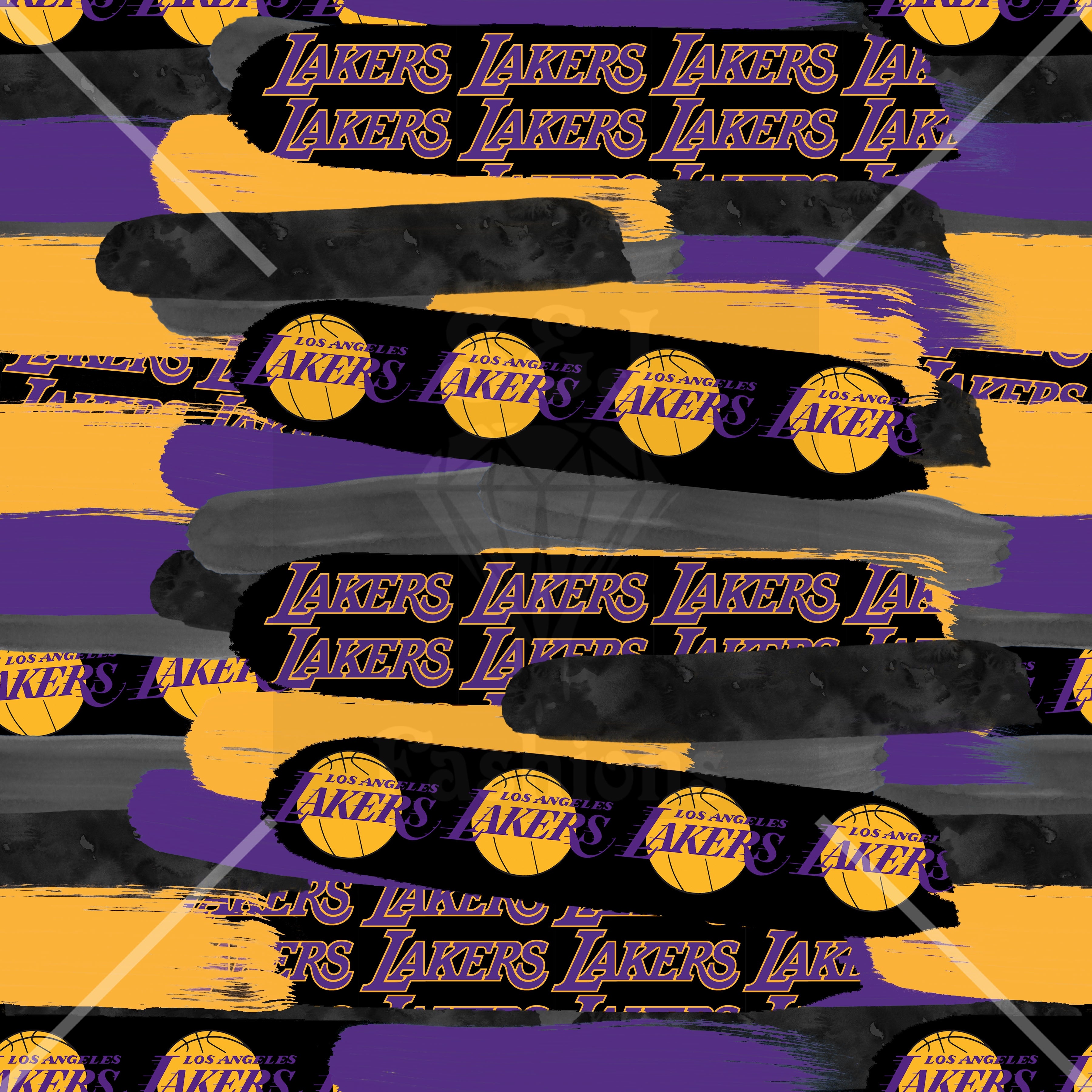 Lakers Basketball Brushstoke Handmade