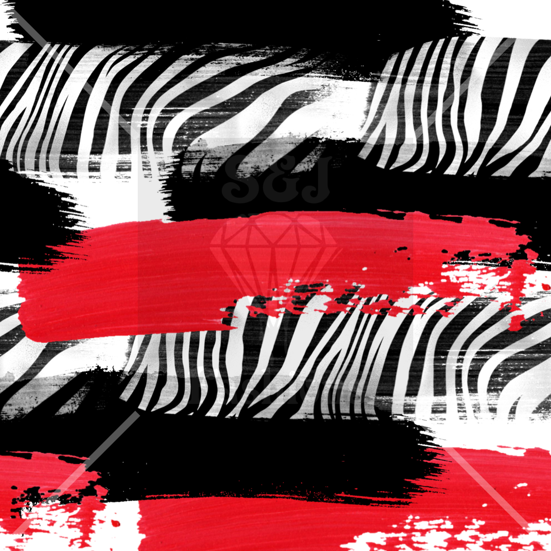 Zebra Brushstroke Valentines Handmade