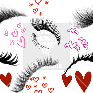 Eyelashes Valentines Handmade