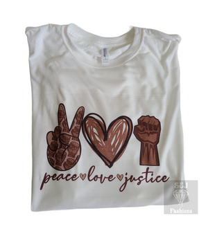 Peace Love Justice Ladies Shirt Girls Shirt BLM