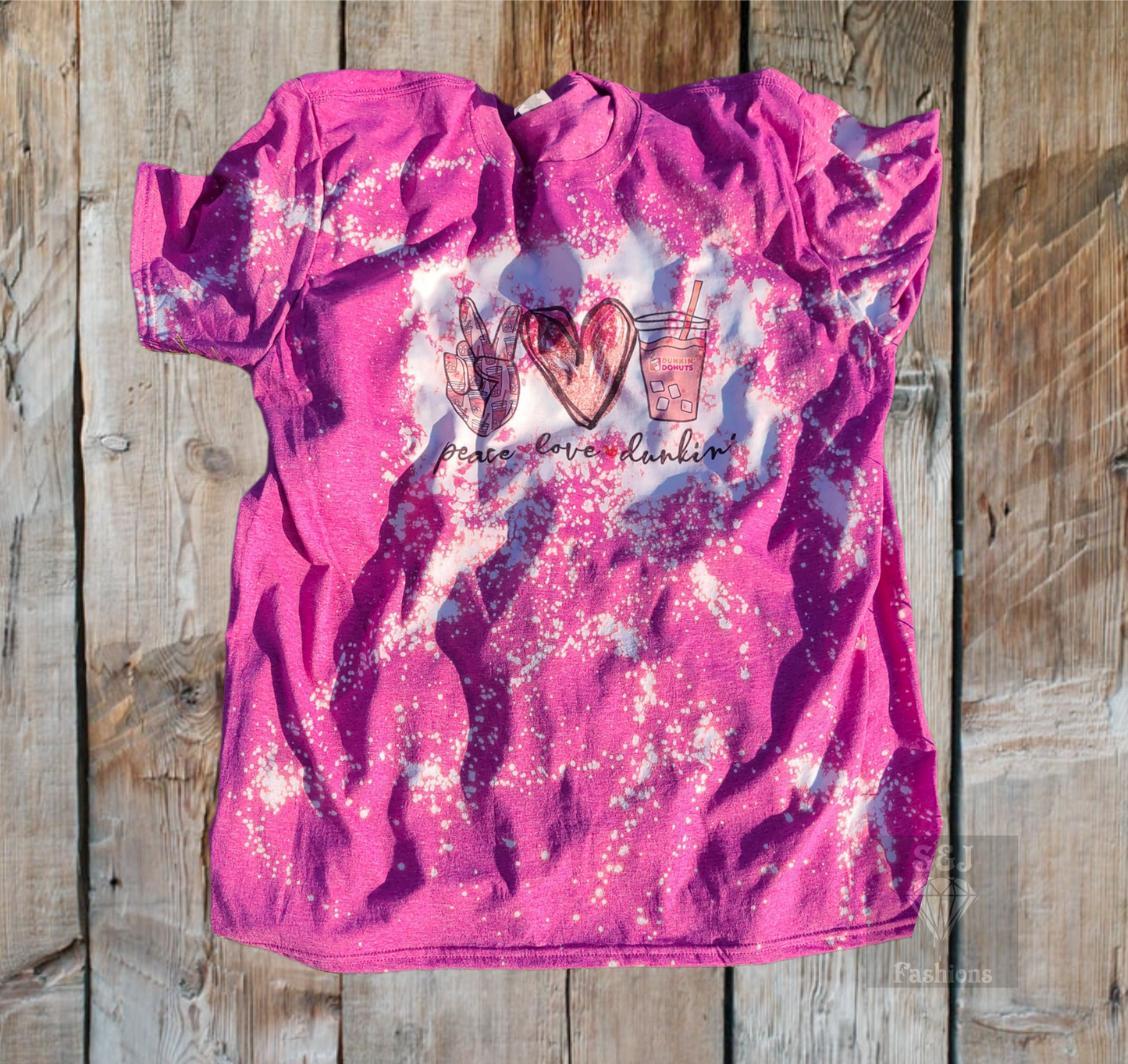 Peace Love Dunkin Adult Ladies Shirt Girls Shirt