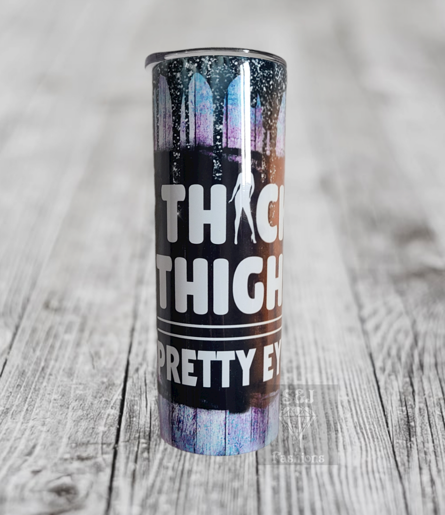 Thick Thighs Pretty Eyes Tumbler Mug Sippy Cup Bottle