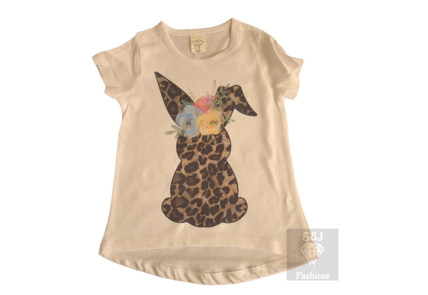 Easter Shirt Leopard Bunny Girls Shirts