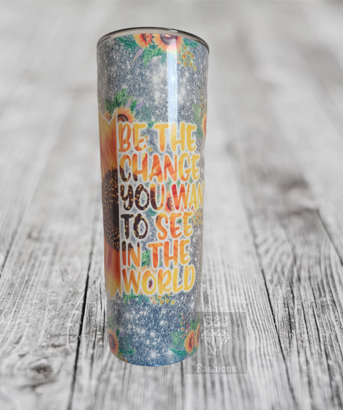 Be The Change You Want Sunflower Tumbler Mug