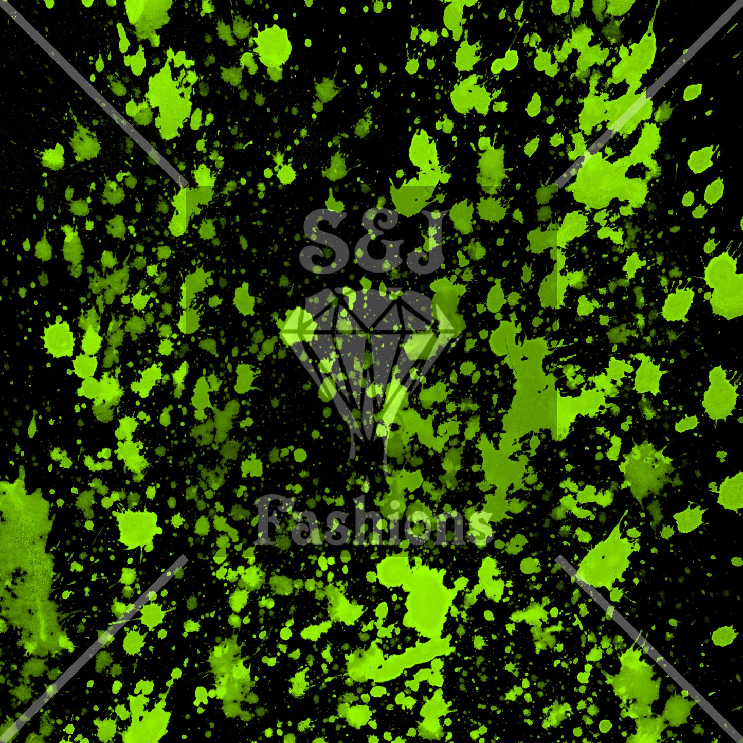 Neon Lime Green Splatter Handmade