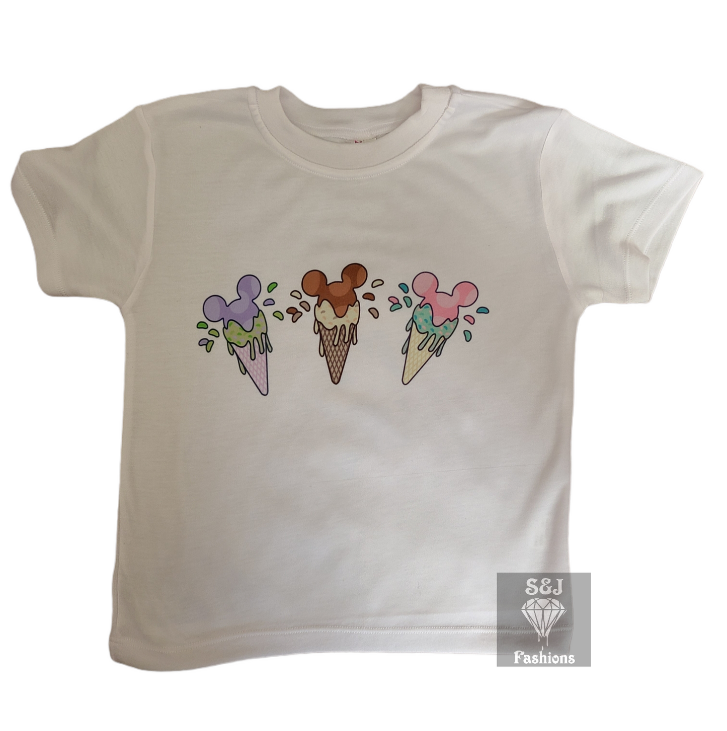 Mickey Mouse Ice Cream Disney Girls Shirt Boys Shirt