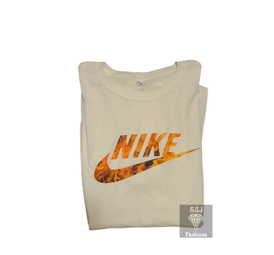 Nike Flames Designer Boys Shirt Girls Shirt Ladies Shirt Mens Shirt