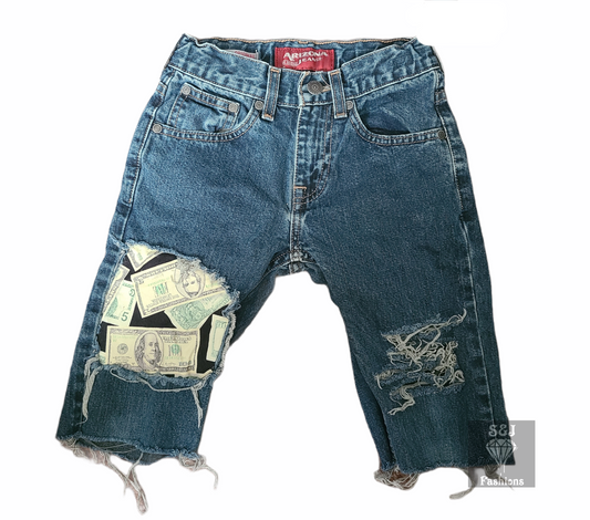 Money Boys Distressed Jeans Shorts
