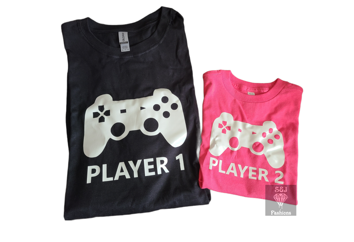 Player 1 Player 2 Daddy and Me Adult Mens Shirt Boys Shirt