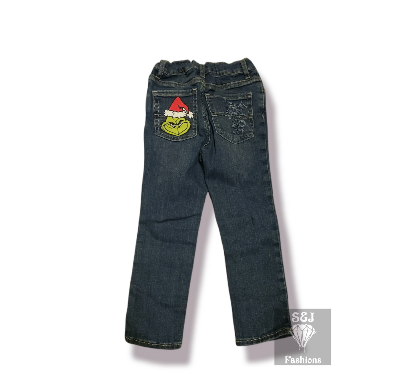 Grinch Girls Distressed Jeans Boys Distressed Jeans Christmas