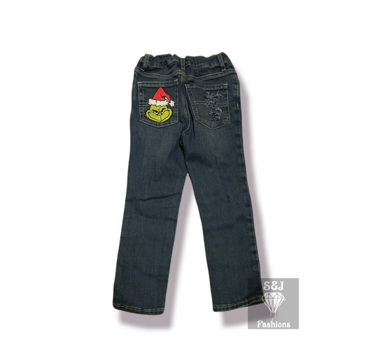 Grinch Girls Distressed Jeans Boys Distressed Jeans Christmas
