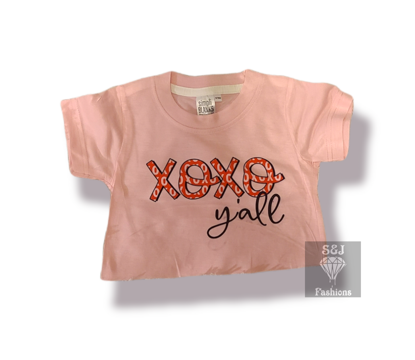 XOXO Y'all Valentine's Girls Shirt