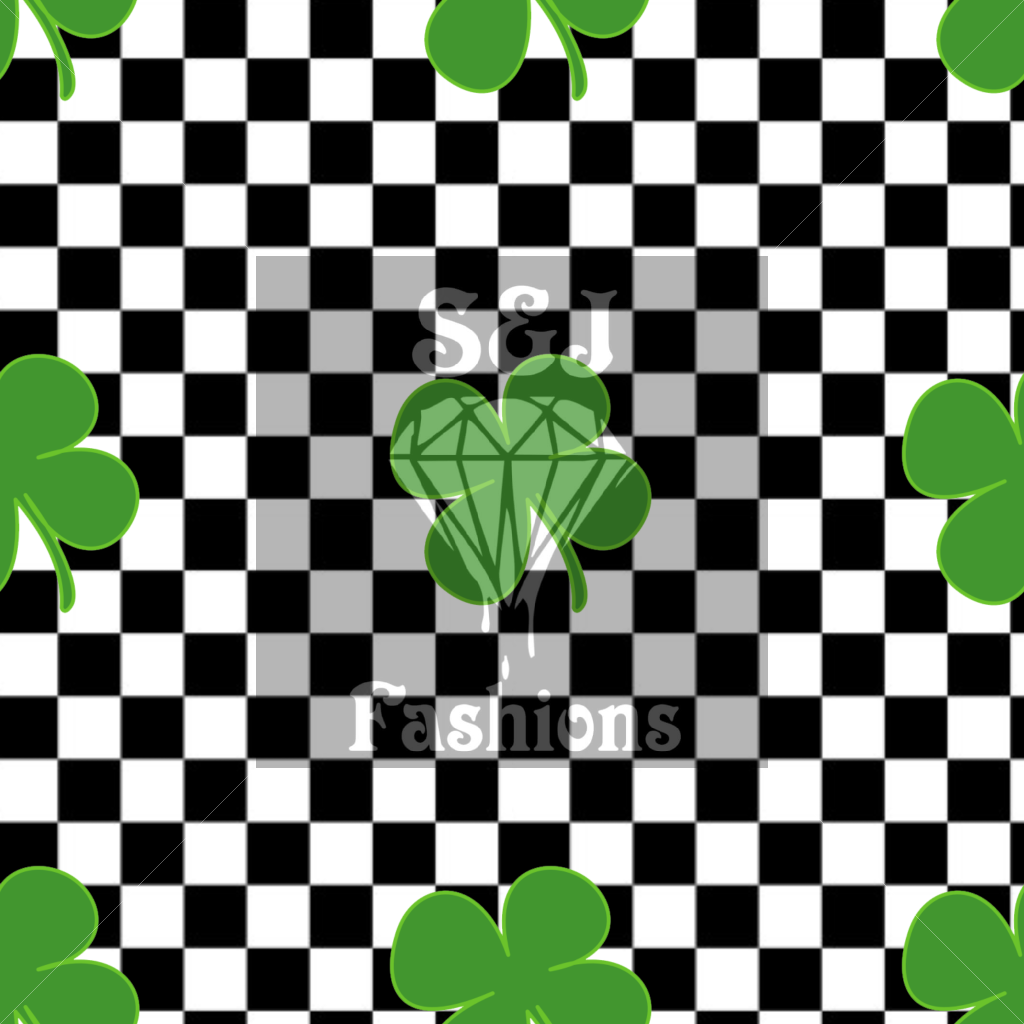 Checker Clover St. Patricks Handmade