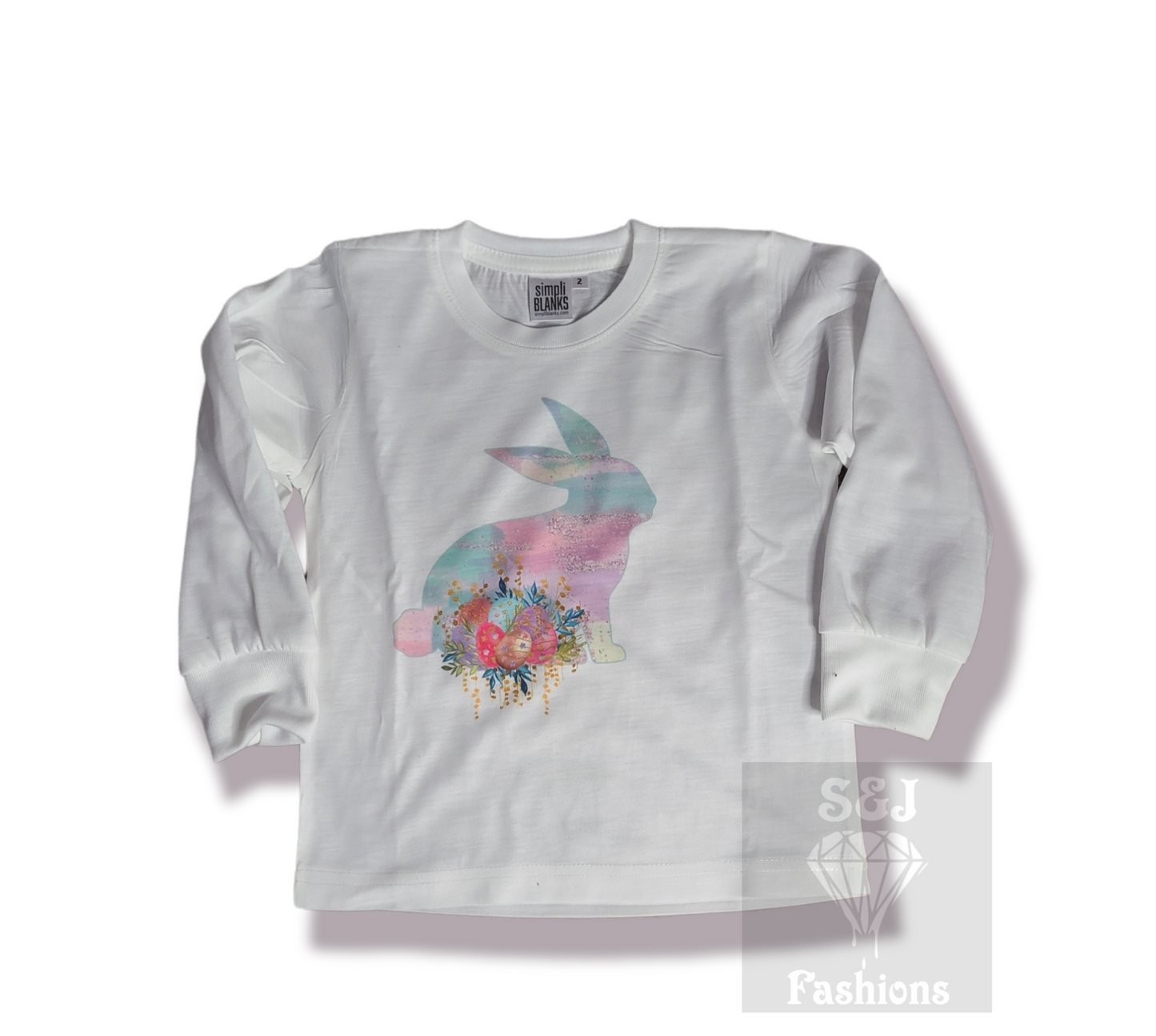 Floral Bunny Easter Girls Shirts